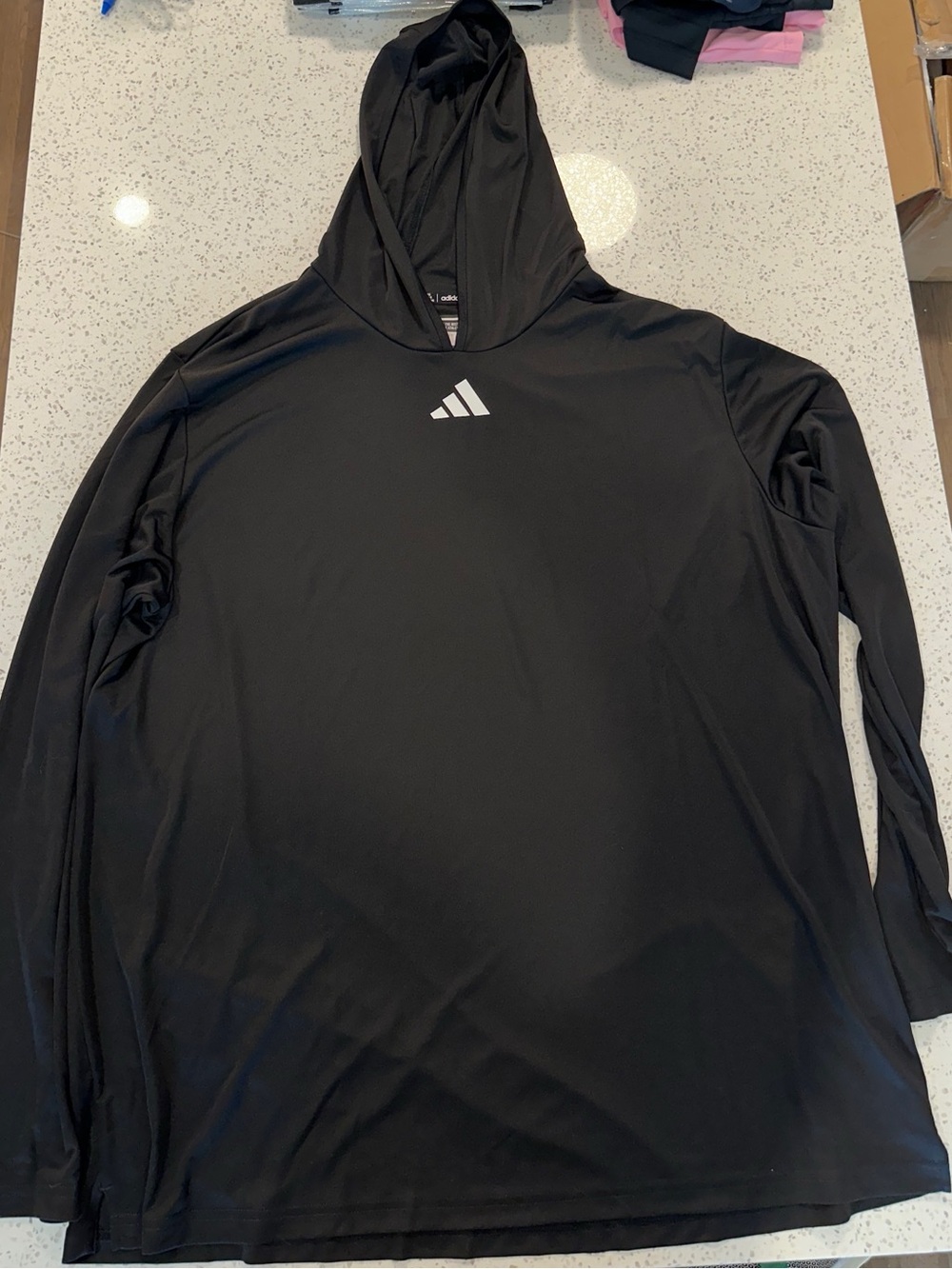 Adidas D4T Black Hooded Performance Long-Sleeve size 2XL